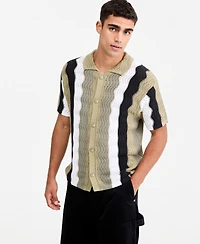 Mode of One Men's Lightweight Open-Knit Wave Polo Sweater, Macy's Exclusive