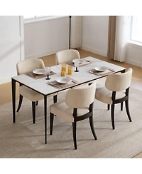 Maison Boucle Dining Chairs Set of 2, Modern Wooden Legs