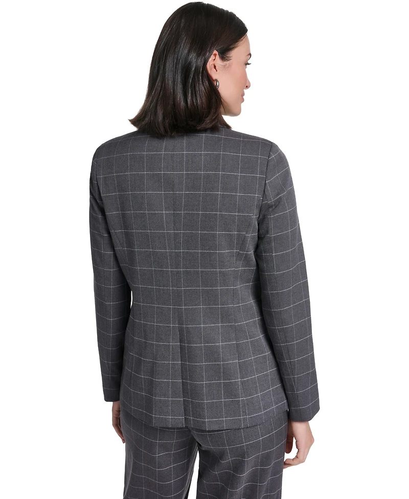 Calvin Klein Women's One-Button Notch Lapel with Front Pockets Jacket