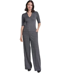 Calvin Klein Women's Collared 3/4-Sleeve Top