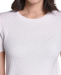 Calvin Klein Women's Textured Short-Sleeve Crewneck Top