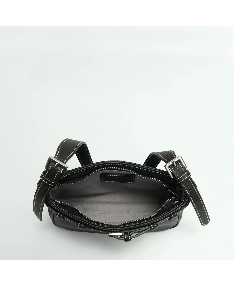 Susu Women's Sloane Leather Shoulder Bag for Women Convertible Crossbody Purse Small Belt Detail Handbag