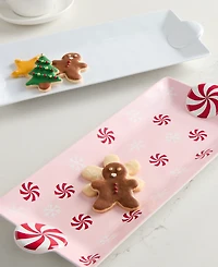 Tinsel And Frost Melamine Peppermint Tray, Set of 2