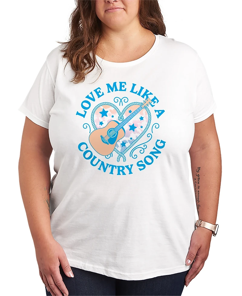 Hybrid Apparel Plus Short-Sleeve Graphic Love Me Like a Country Tee