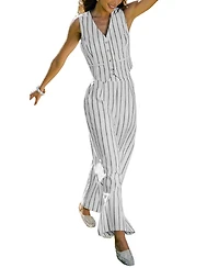 Cupshe Women's V-Neck Striped Wide-Leg Cami and Pants, 2-Piece Set