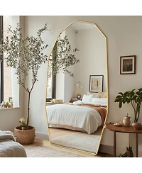 Antok Full Length Mirror, 76"x34" Diamond-shaped Floor Mirror for Bedroom, Hanging Mounted for Living Room Cloakroom