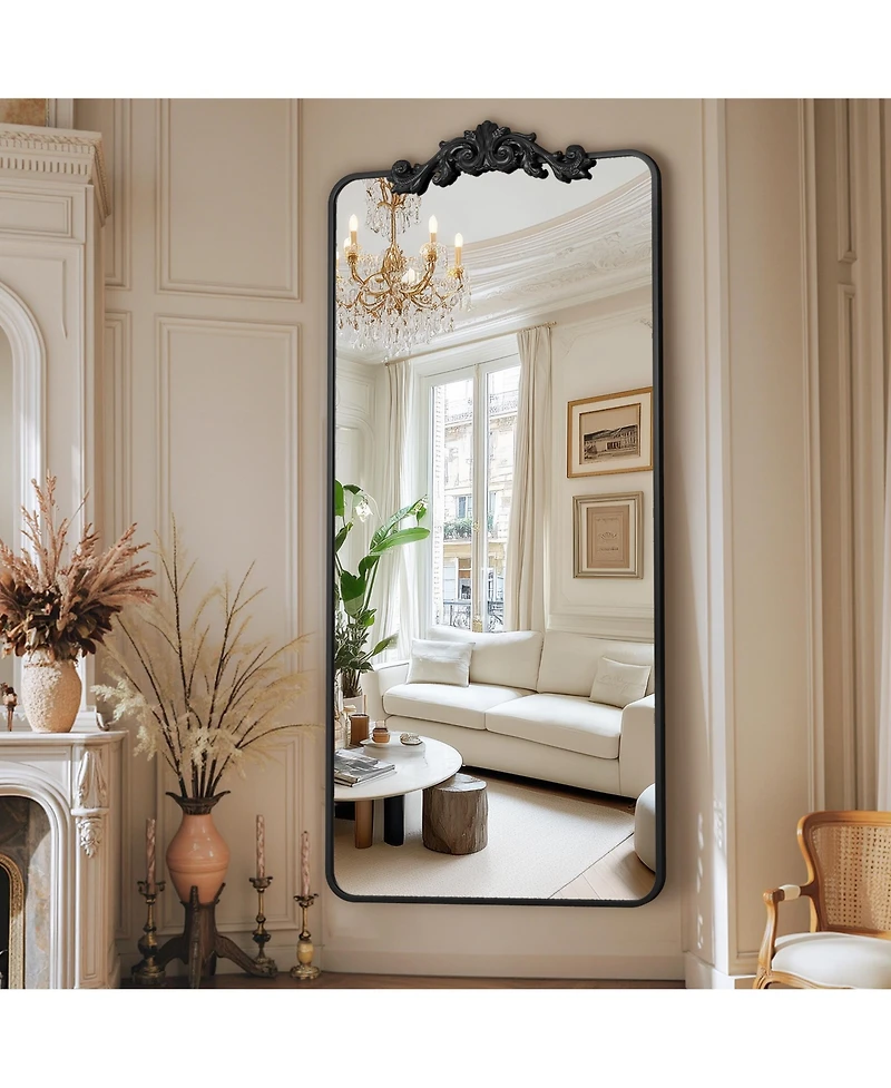 Antok Retro Full Length Mirror, 71"x28" Carved Floor Mirror for Bedroom, Hanging Mounted for Living Room Cloakroom