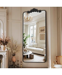 Antok Retro Full Length Mirror, 71"x28" Carved Floor Mirror for Bedroom, Hanging Mounted for Living Room Cloakroom