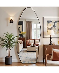 Antok Full Length Mirror, 68"x26" Irregularly shaped Floor Mirror for Bedroom, Hanging Mounted for Living Room Cloakroom