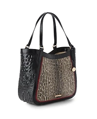 Brahmin Aliza Ocelot Calgary Large Leather Tote Handbag
