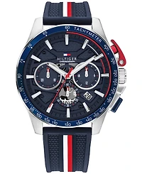 Tommy Hilfiger Men's Chronograph Navy Silicone Strap Watch 44mm