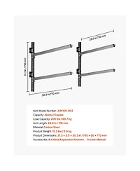 Sevorley 2-Kayak Wall-Mounted Storage Rack, Adjustable Heavy-Duty Steel Stand, 200 lb Capacity
