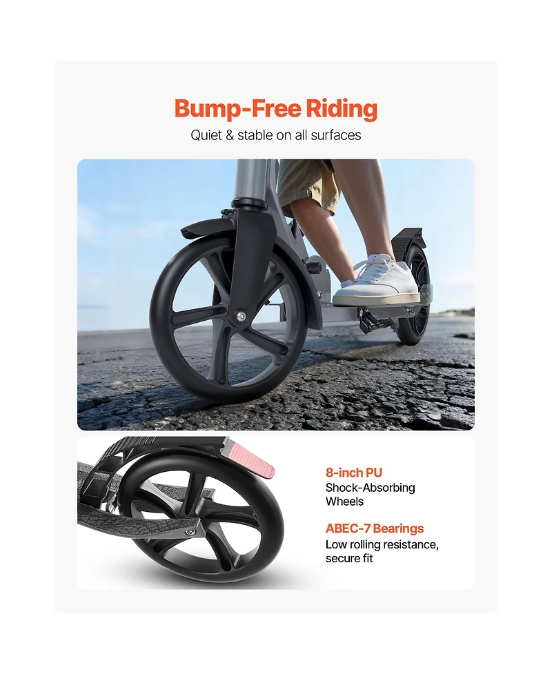Sevorley Foldable Kids Kick Scooter with Adjustable Height Handlebar, 2 Wheels