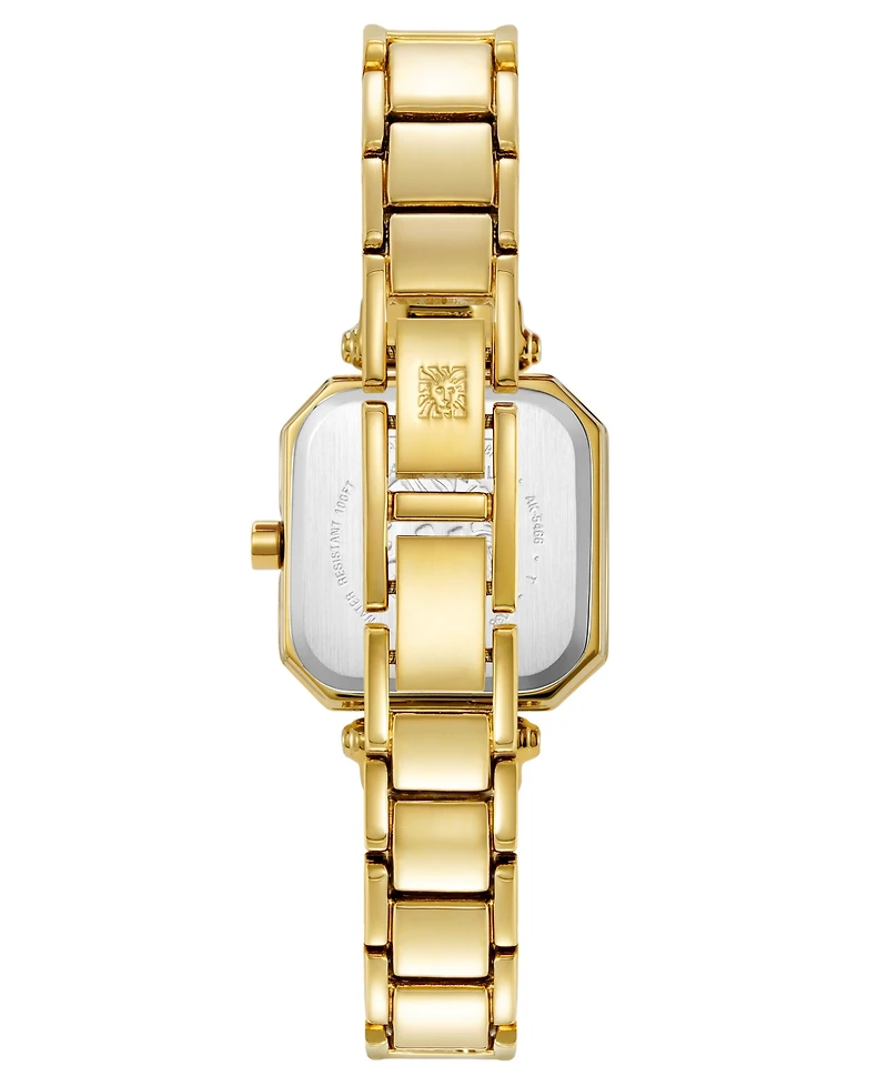 Anne Klein Women's Quartz Octagonal Gold-Tone Black Bangle Watch 24mm