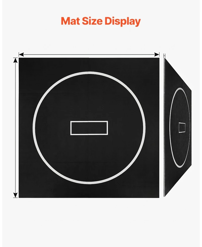 Sevorley Roll-Up Wrestling Mat, 10 x 10 ft Xpe Foam Martial Arts Training Mat with Circles