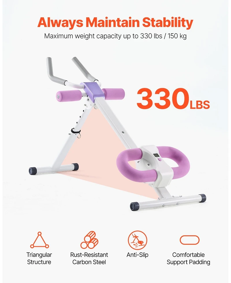 Sevorley Foldable Ab Workout Machine, Core and Abdominal Trainer, 330 Lb Capacity Home Gym Cruncher
