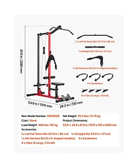 Sevorley Lat Pull Down Machine 3-in-1 Cable Tower 400 lb Home Gym