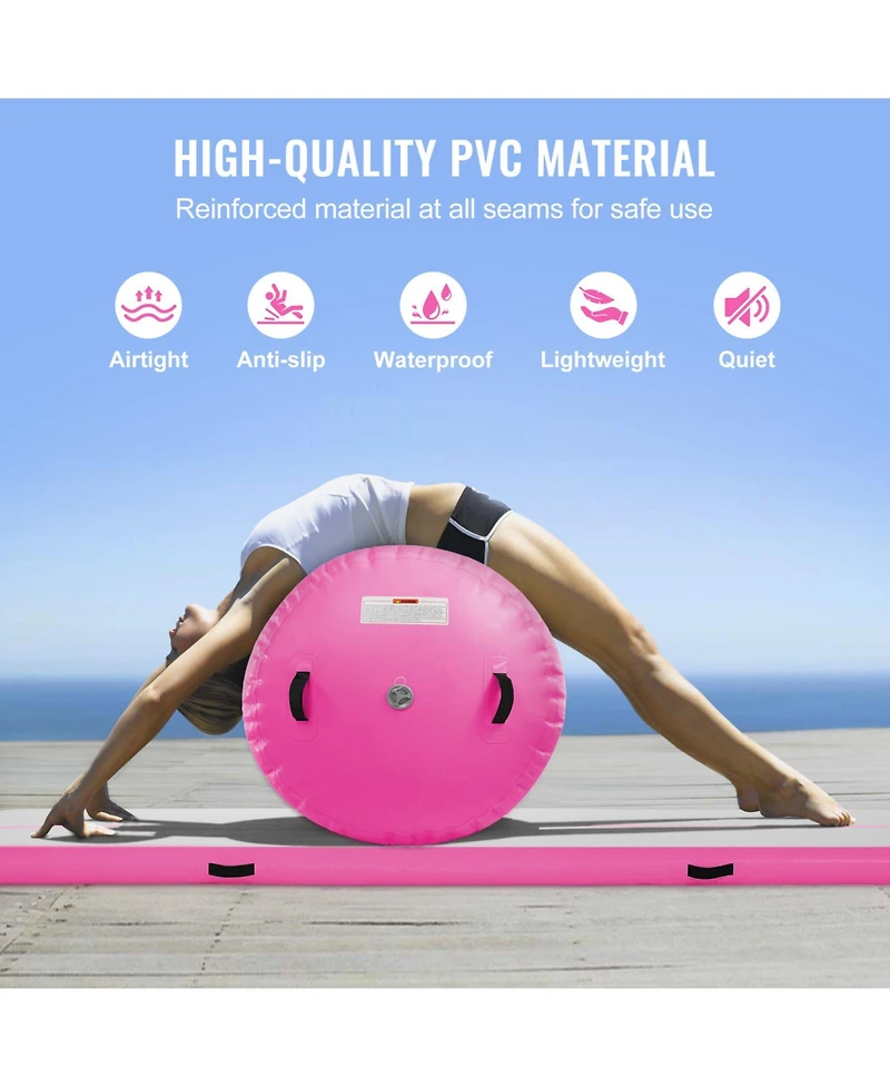 Sevorley Inflatable Gymnastics Air Mat Set, 2 Pieces Tumbling Track and Air Roller with Pump