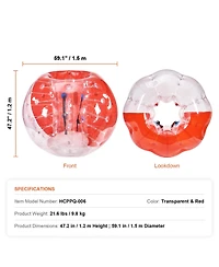Sevorley Inflatable Bumper Ball, 5 ft Body Sumo Zorb Ball for Teens and Adults