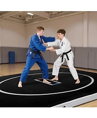 Sevorley Inflatable Wrestling Mat, 10 x 10 ft Pvc Martial Arts Mat with 600W Air Pump