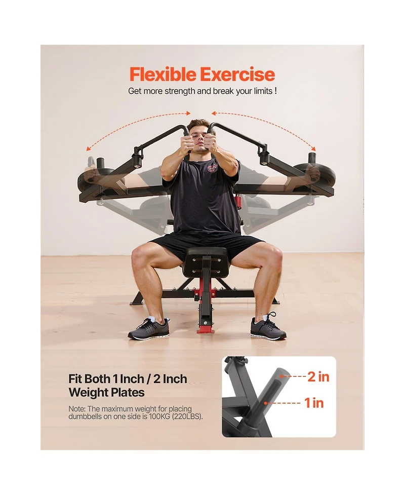 Sevorley Incline Chest Fly and Rear Delt Machine 450 lb Home Gym Bench