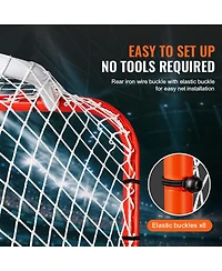 Sevorley Street Hockey Goal, 72" x 48" Steel Training Net, Portable Indoor Outdoor Regulation Goal Set