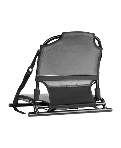 Sevorley Foldable Kayak Seat with Adjustable Back Support, 1.3" Raised Cushion and Aluminum Alloy Frame