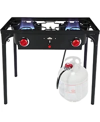 Hike Crew Double-Burner 150,000 Btu Gas Camping Stove, Portable Stove with Auto Ignition
