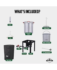 Hike Crew 10-Piece Outdoor Turkey Fryer Kit with 30Qt Boiler Pot