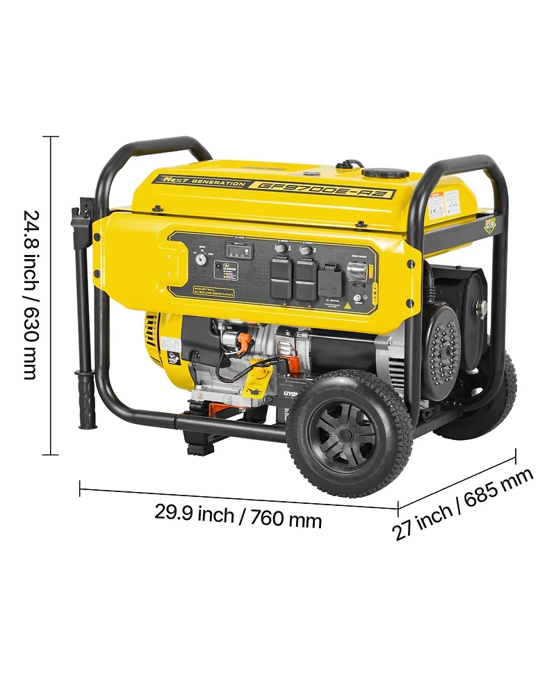 Sevorley 9625W Peak Portable Gas Generator with Electric Start and Co Sensor