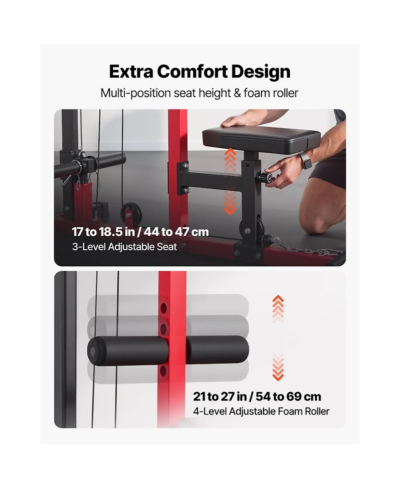 Sevorley Lat Pull Down Machine 2-in-1 Cable Tower 500 lb Home Gym