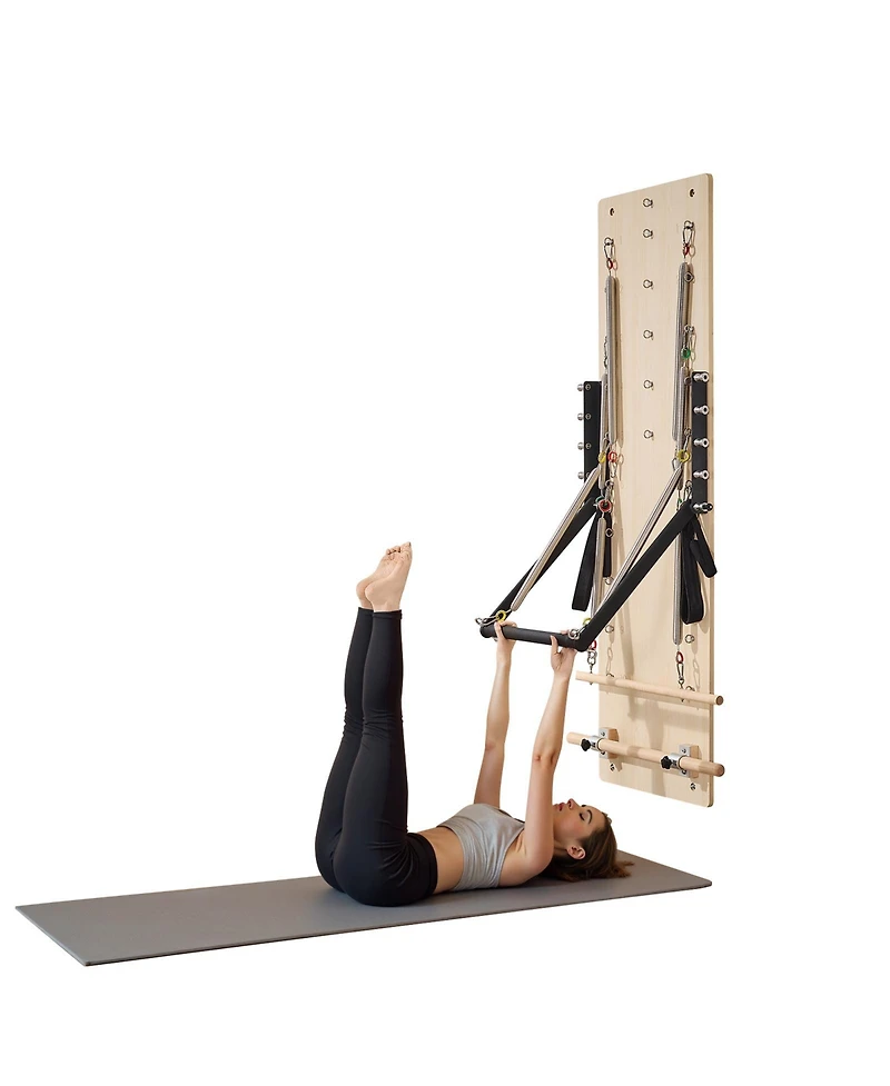 Sevorley Wall Mounted Pilates Reformer, Maple Springboard with Resistance Springs