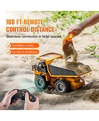 Sevorley 1:18 Scale 9-Channel Metal Bed 4WD Remote Control Dump Truck
