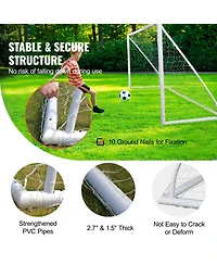 Sevorley Portable Soccer Goal, 12 x 6 ft Backyard Soccer Net with Carry Bag for Kids and Adults