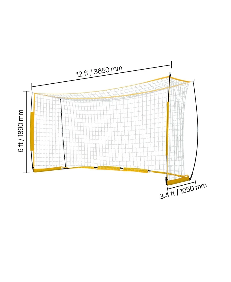 Sevorley Portable Soccer Goal, 12 x 6 ft Steel and Fiberglass Backyard Soccer Net with Carry Bag
