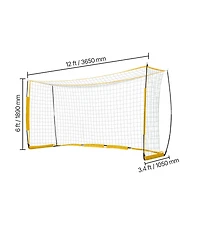 Sevorley Portable Soccer Goal, 12 x 6 ft Steel and Fiberglass Backyard Soccer Net with Carry Bag