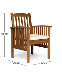 Clihome 7 Piece Acacia Wood Outdoor Dining Set, Expandable Dining Table with 6 Cushioned Chairs