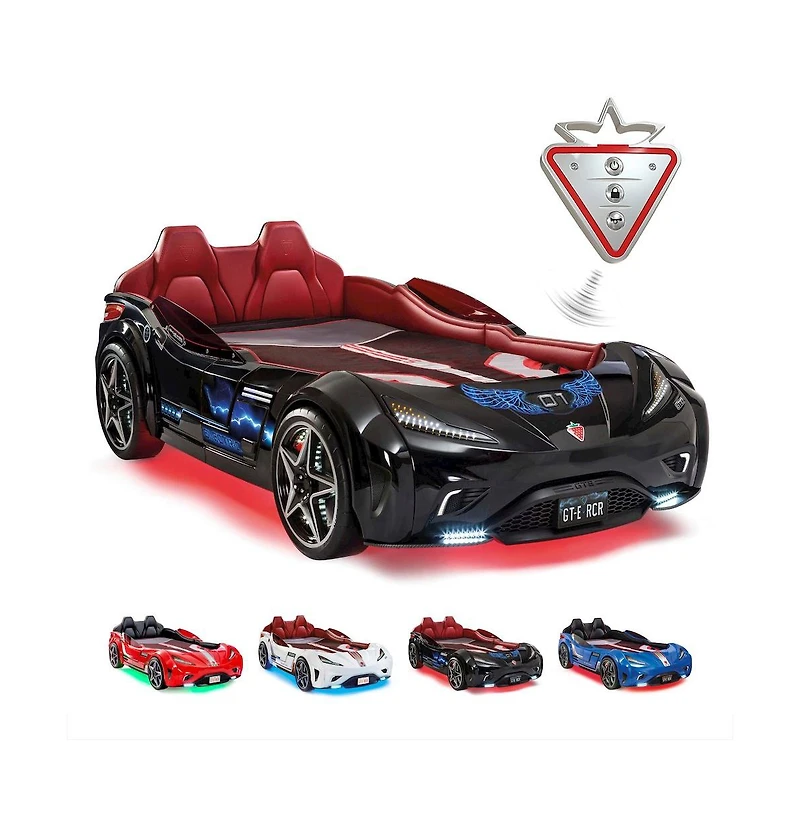 Cilek Kids Room Gts Ev Twin-Size Race Car Bed, - Remote Control, Led Lights, Sound Fx