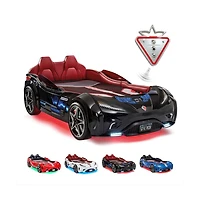 Cilek Kids Room Gts Ev Twin-Size Race Car Bed, - Remote Control, Led Lights, Sound Fx