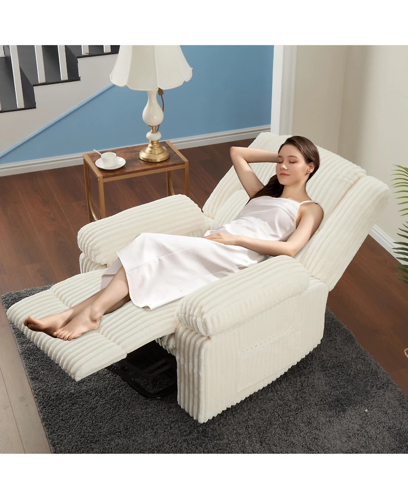 homfan Manual Recliner Chair with Pillow Top Arms and Side Pocket, 330 lb Capacity