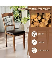 Gymax Fabric Dining Chair Set of With Padded Seat Elegant Backrest for Restaurant
