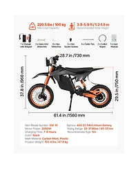 Sevorley Electric Off-Road Dirt Bike with Dual Suspension