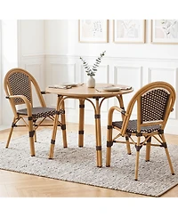 Gymax Outdoor French Bistro Chairs Set of 4 With Armrests Galvanized Metal Frame