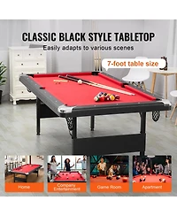 Sevorley 7 feet Foldable Pool Table Set with Balls, Cues, Chalk and Brush