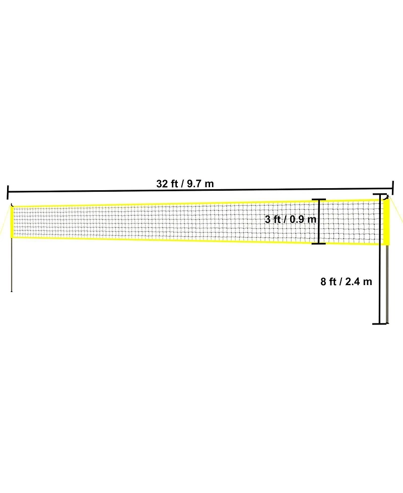 Portable Volleyball Net System with Adjustable Steel Poles and Ball