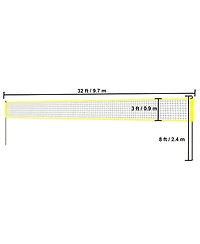 Portable Volleyball Net System with Adjustable Steel Poles and Ball