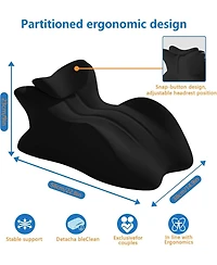 Piscifun Memory Foam Wedge Pillow 27 Degree Angled Contoured Bed Support Cushion With Removable Cover