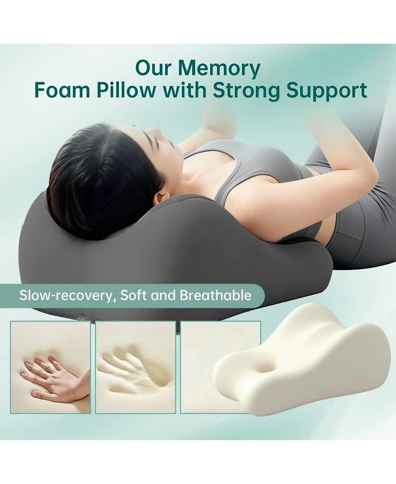 Piscifun Memory Foam Wedge Support Pillow Multi Functional Ergonomic Bed Cushion For Sleeping Reading Leg Elevation