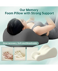 Piscifun Memory Foam Wedge Support Pillow Multi Functional Ergonomic Bed Cushion For Sleeping Reading Leg Elevation