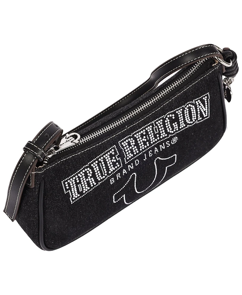 True Religion Women's Bling Logo Denim Shoulder Bag